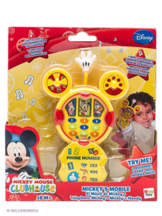 Телефон Disney IMC Toys Mickey Mouse со светом и звуком, с батерейками