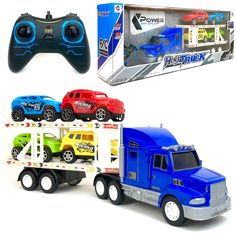 Радиоуправляемый трейлер Cross World с машинками Heavy Truck, подсветка кабины