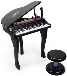 Набор детский музыкальный PLAYSMART синтезатор со стулом, микрофоном, пианино 37 клавиш