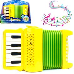 Детский музыкальный инструмент Baby Toys Аккордеон, более 30 мелодий, гармонь, 23х13х6 см