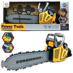 Детская бензопила PLAYSMART Conquering, звук мотора, вращение цепи, подсветка