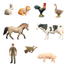 Фигурки животных Masai Mara: Лошадь, корова, свинья, 9 предметов MM215-313
