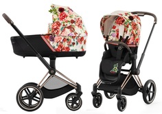 Коляска 2в1 Cybex Priam IV Spring Blossom Light шасси Rosegold