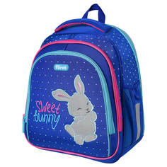 Ранец Forst F-BASE Sweet bunny 36*29*17 см, 3 отделения, 2 кармана, , синий/розовый