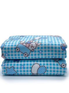 Пеленки TM Textile, мягкие из фланели набор из 2-х шт. 110-115, голубой; белый
