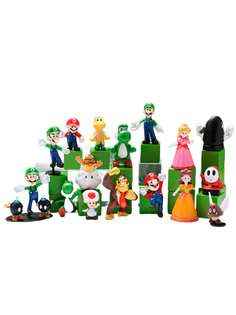 Фигурки StarFriend Марио Mario 18 в 1 (неподвижные, подставки, 2-7 см)