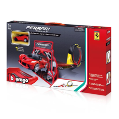 Автотрек с петлей Burago Ferrari Race and Play - GoGears Loop and Race Challenge с машинко Bburago