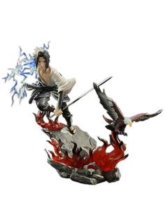 Фигурка аниме ниндзя Саске Учиха с орлом Наруто (подставка, 32 см) Star Friend