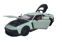 Коллекционная модель MSN Toys Nissan GTR 50 1/18 свет, звук, дым 28 см. MS931-3, бирюзовый