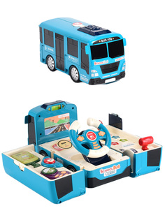 Машинка трансформер автобус с приборной панелью (голубой, свет, звук, 30 см) Star Friend