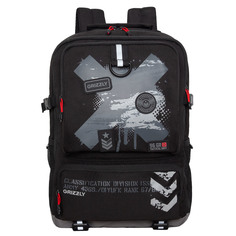 Рюкзак Grizzly школьный для мальчика RB-357-1 (2 черный - серый)