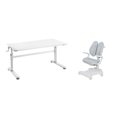 Растущая парта и кресло с подлокотниками ,Cubby, Imparare и Estate Grey