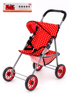 Прогулочная коляска для кукол БИМ-БОМ игрушки 865603, красная