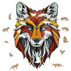 Деревянный, фигурный пазл EWA Хитрый Лис L 38x53 см Eco Wood Art