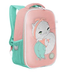 Рюкзак Grizzly школьный для девочки RAw-396-4 (/3 розовый - мятный)