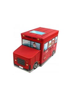 Короб для хранения игрушек Автобус, 2 отделения 0102635 55х25х31 см, красный No Brand