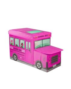 Короб для хранения игрушек Автобус, 2 отделения 0106791 55х25х31 см, розовый No Brand