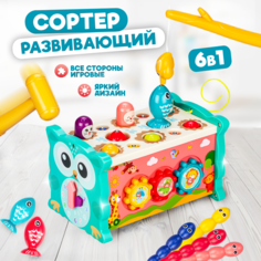 Интерактивный развивающий игровой центр Solmax&Kids бизиборд для детей 16х10х9 см