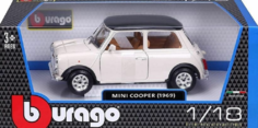 Машинка металлическая 1:18 Bburago Mini Cooper (1969) 18-12036