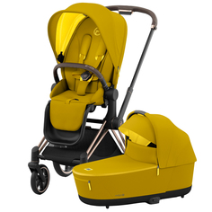 Коляска 2в1 Cybex Priam IV Mustard Yellow, шасси RoseGold