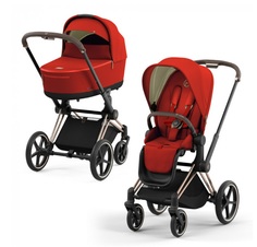 Коляска 2в1 Cybex Priam IV Autumn Gold, шасси RoseGold