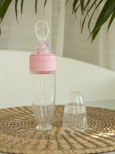 Детская бутылочка Baby Nice Бутылочка с ложкой прозрачный; розовый