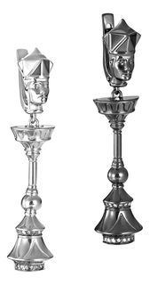 Серьги женские Kabarovsky 12-206-7991 из серебра, фианит