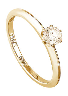 Кольцо из желтого золота с бриллиантом р. 17 Kabarovsky 11-21071-9200_17