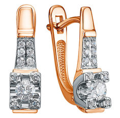 Серьги из красного золота с бриллиантом Империал S1837-120 Imperial
