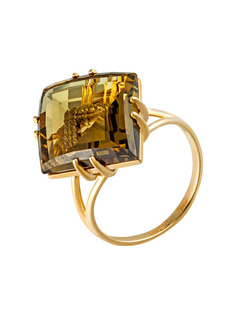 Кольцо из желтого золота с фианитом/кварцем р. 17,5 ALORIS Кольцо 1505КвоКц