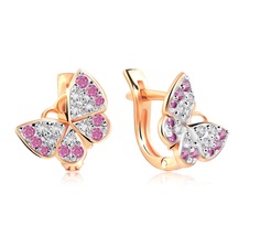 Серьги из серебра с фианитом VALTERA 118752
