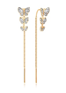 Серьги продевки из серебра с фианитом VALTERA 117906
