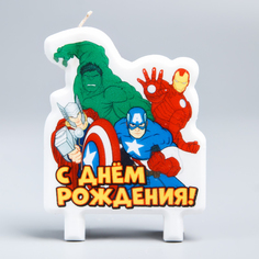 Свеча в торт «С Днём Рождения!», Мстители: Железный человек, Тор, Халк, Капитан Америка, 7 Marvel