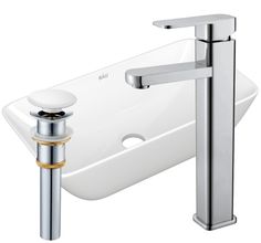 Раковина накладная со смесителем и выпуском Bau Spectrum mini 47х24, белая Bauedge