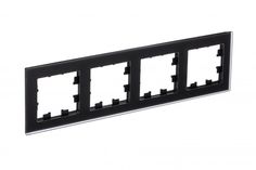 ATLASDESIGN NATURE 4-постовая Рамка, МАТОВОЕ СТЕКЛО ЧЕРНЫЙ Schneider Electric ATN331004