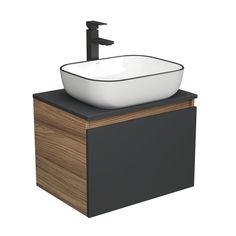 Тумба с раковиной и смесителем Bau (Тумба 60, графит + раковина 50х40 + смеситель) Bauedge