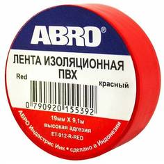 Изолента ПВХ красная 19ммх9.1м ABRO EP-912 к