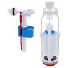 Арматура для смывных бачков "АНИ" Эконом WC6050, с боковой подводкой 1/2", белая кнопка