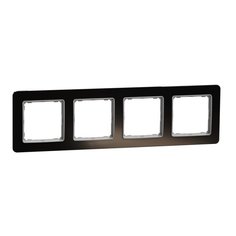 Рамка 4-постовая Schneider Electric универсальная Sedna Design, черное стекло SDD361804