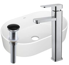 Раковина накладная со смесителем и выпуском Bau Nimb 56х36, белая Bauedge