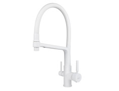 Смеситель для кухни с краном для питьевой воды VIKO V-5604 O35 с белым гибким изливом Whit