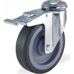 KAMA Поворотная колесная опора под болт с тормозом 2800-MTB-125-F18