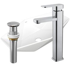 Раковина накладная со смесителем и выпуском Bau Crystal 64х40, белая Bauedge