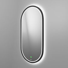 Зеркало OWL 1975 LANGAS BLACK с LED подсветкой и сенсором 400х800 овальное