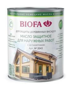 BIOFA 2043 Масло защитное для наружных работ с антисептиком (0,125 л 4308 Оливковый )