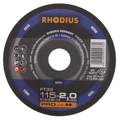 Отрезной прямой диск по стали RHODIUS из алюминиевого корунда для болгарки/УШМ, быстрый ре
