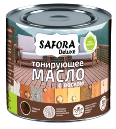 Масло для дерева с воском SAFORA, цвет ТЕМНЫЙ ОРЕХ