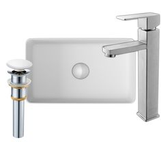 Раковина накладная со смесителем и выпуском Bau Hotel mini Размер 38х24, белая Bauedge