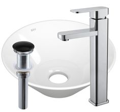 Раковина накладная со смесителем и выпуском Bau Dream D43, белая Bauedge