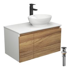 Комплект для ванной, 4 предмета Bau (Тумба 80 + раковина 41х33 + смеситель + выпуск) Bauedge